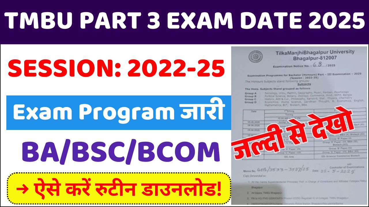 TMBU UG Part 3 Exam Program 2022-25