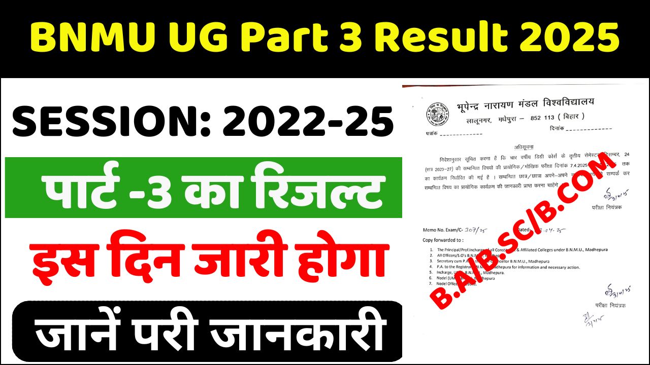 BN Mandal University Part 3 Result 2025