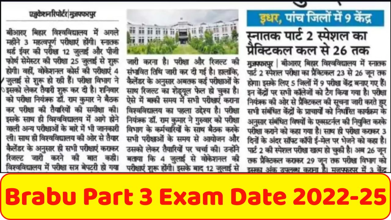 Brabu Part 3 Exam Date 2022-25