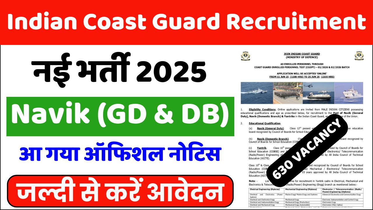 Indian Coast Guard Recruitment 2025