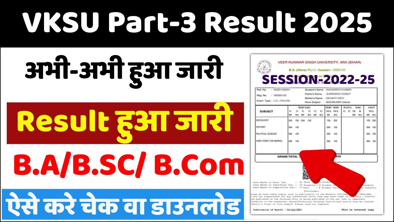 VKSU University UG Part 3 Result 2022-25